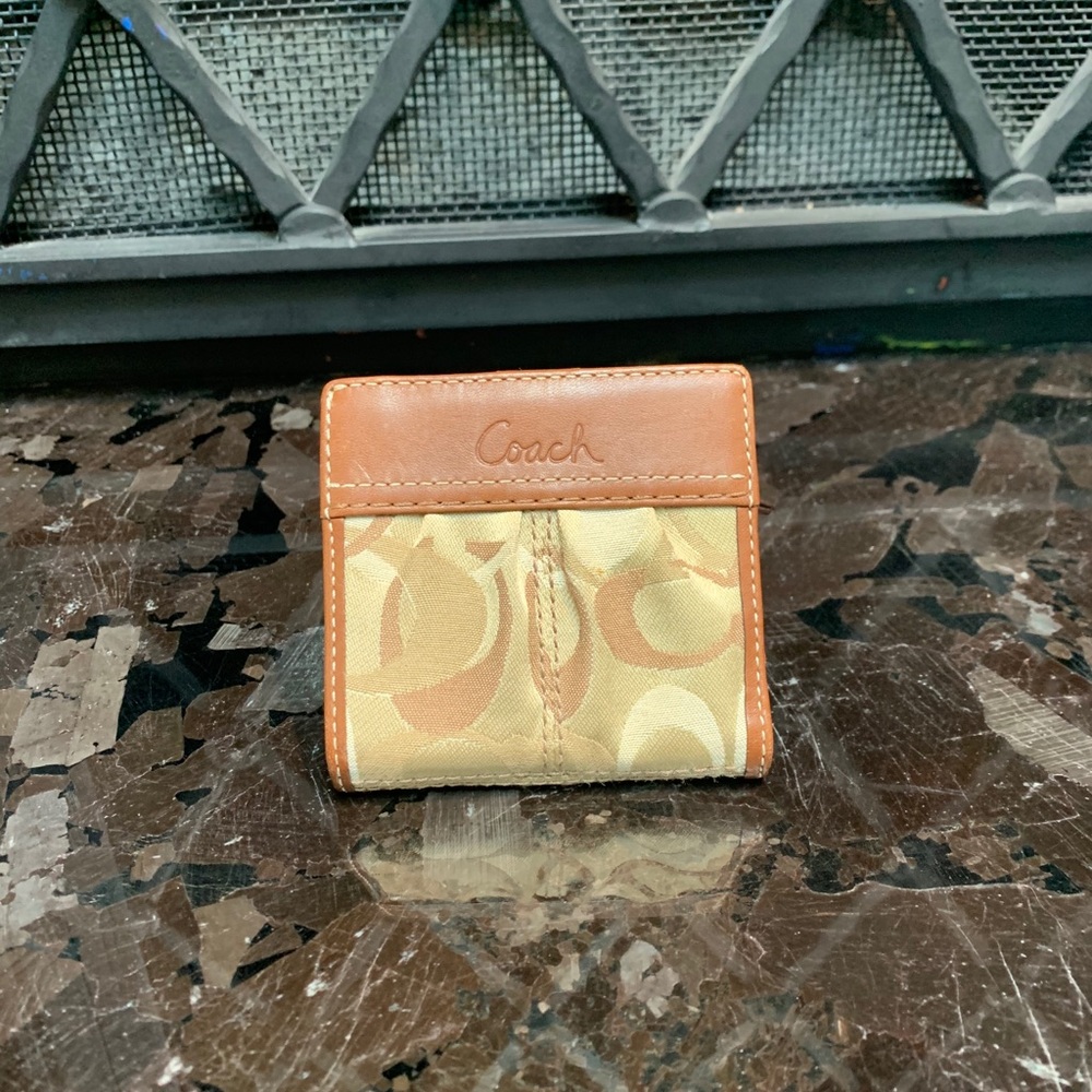 Coach xs wallet brown and tan
